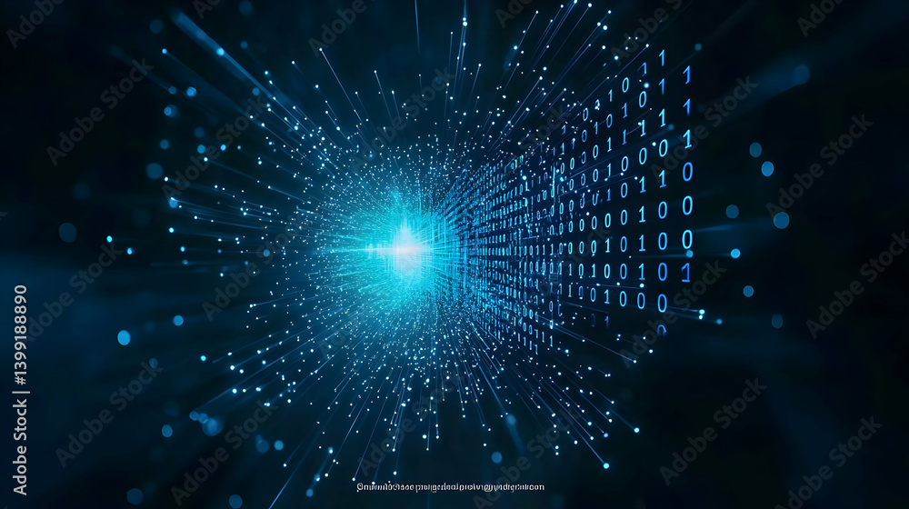 Poster abstract glowing digital data explosion background