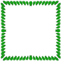A vibrant border of green leaves framing a blank white space, perfect for nature-themed designs