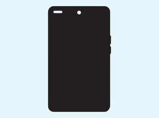 Black Silhouette of a Modern Smartphone