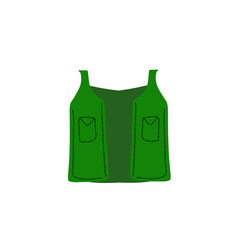 Green vest design with pockets on a plain background, ideal for fashion or apparel concepts