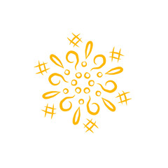 Obraz premium Vibrant yellow floral design with intricate patterns on a clean white background, ideal for decoration