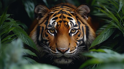 Majestic Sumatran Tiger in Lush Jungle