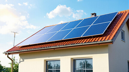 Fototapeta premium solar panels on roof