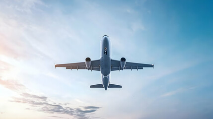 Obraz premium Airplane In Flight Against Beautiful Sky