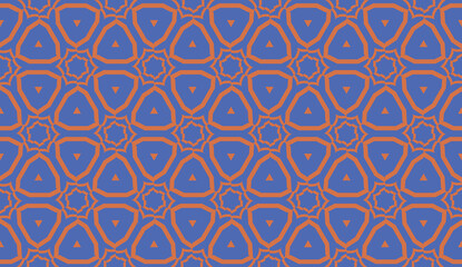 Fototapeta premium Pattern with abstract illusion triangles. Vector illustration. For your business, presentation, fashion print. Blue Color.