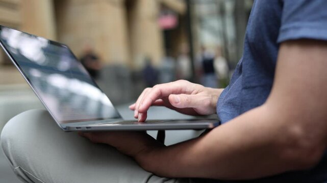 DevOps concept, software development, IT operations, agile programming, Concept with dev ops icon on computer screen and project manager, coder or sysadmin typing on keyboard, high software quality