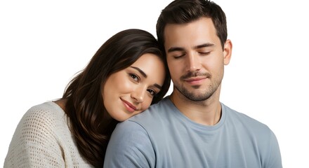Obraz premium Intimate embrace of a couple, showcasing warmth and affection in a comforting moment, highlighting their connection.