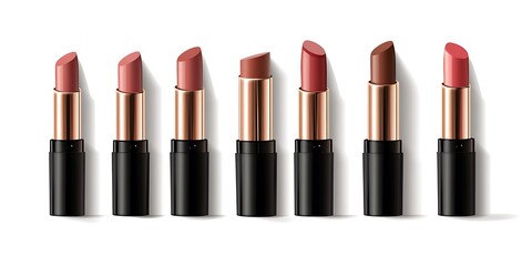 Obraz premium Collection of Elegant Lipsticks in Various Shades for Makeup and Beauty