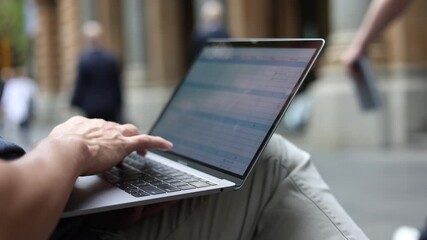 DevOps concept, software development, IT operations, agile programming, Concept with dev ops icon on computer screen and project manager, coder or sysadmin typing on keyboard, high software quality