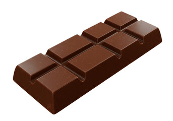 Chocolate bar isolated on Transparent Background close-up