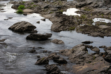 Large rocks in a river. 