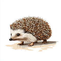 Fototapeta premium hedgehog on white background