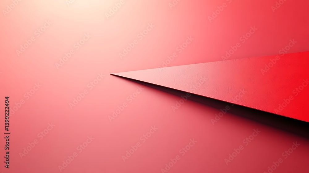 Poster geometric red gradient plane creates minimal abstract modern scene