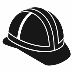  Black Silhouette Construction Hard Hat Icon
