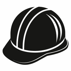  Black Silhouette Construction Hard Hat Icon

