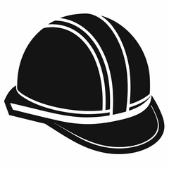  Black Silhouette Construction Hard Hat Icon
