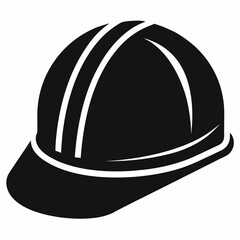  Black Silhouette Construction Hard Hat Icon
