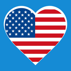 american flag heart