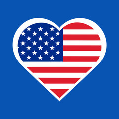 american flag heart