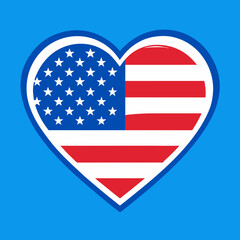 american flag heart