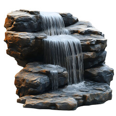 3D Realistic Waterfall Rocks Illustration