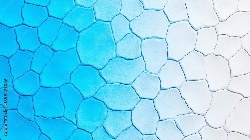 Poster textured abstract background featuring a gradient of blue and white hexagonal shapes conveying a fre