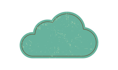 Playful abstract cloud shape. Modern cloud figure with a grunge texture. Iconic symbol of brutalism, minimalist style, potential for various applications.