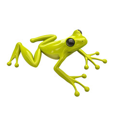 Naklejka premium A bright yellow 3D frog design, likely for decorative purposes.