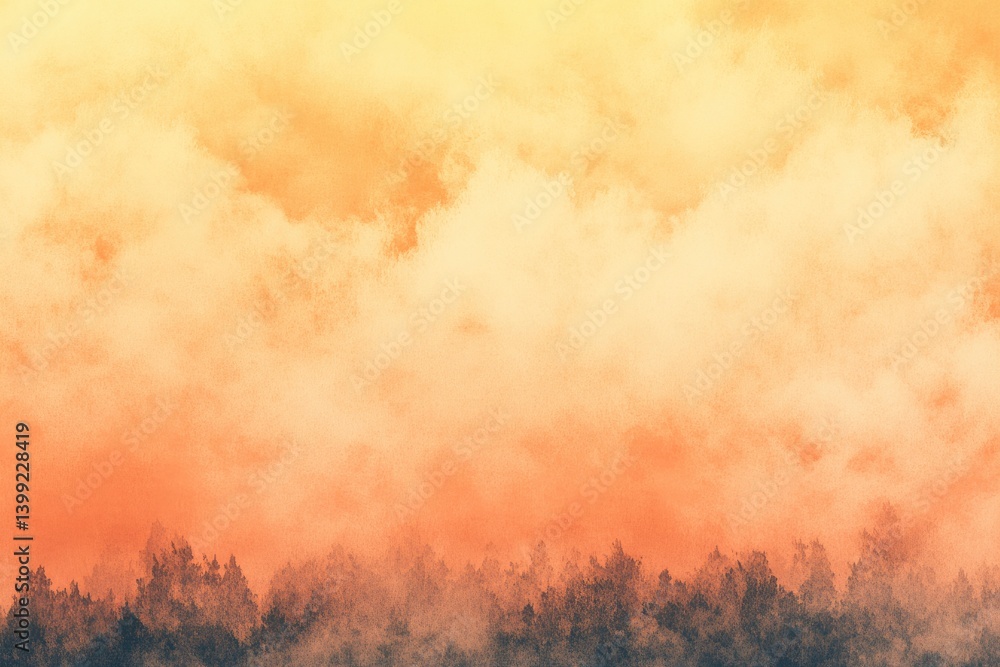 Poster Textured background of soft clouds in warm hues  