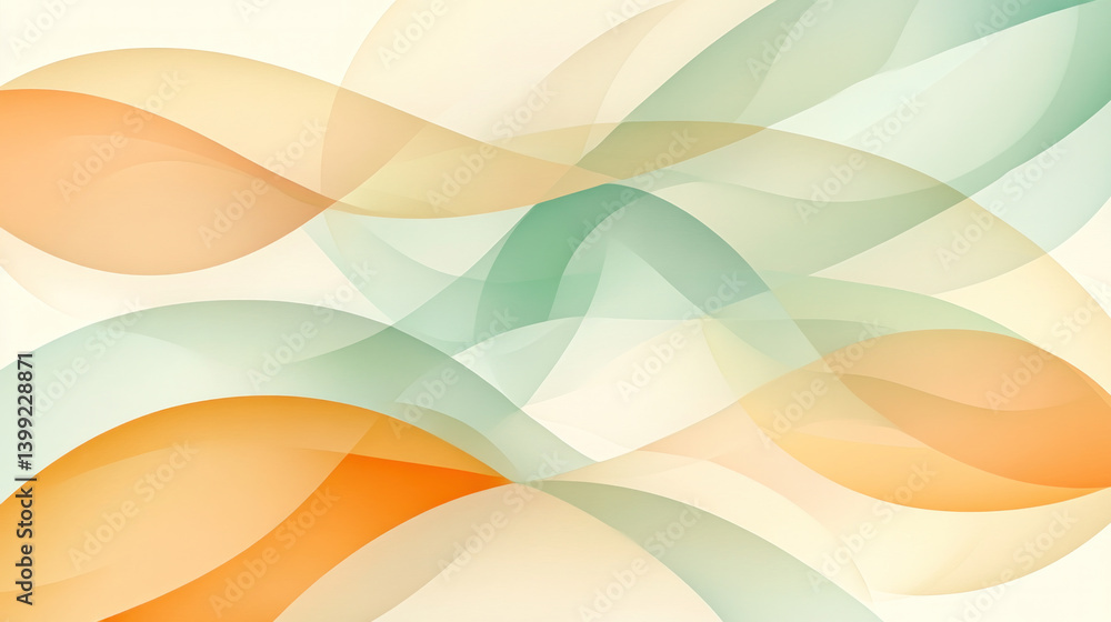 Poster a vibrant and dynamic background with a series of orange and green waves. the waves are arranged in 
