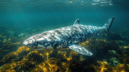 Fototapeta premium Majestic Spotted Wobbegong Shark Underwater
