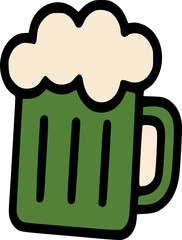 A cheerful and vibrant St. Patrick's Day-themed illustration in a cute, kawaii style. The main character is a smiling leprechaun with a red beard, dressed in a green suit and top hat, surrounded by sh