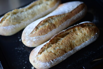 Baking homemade baguette is a relaxing time for me.