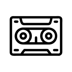 Cassette Tape with Dual Reels Icon Design