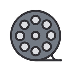 Film Reel with Multiple Holes Icon Design