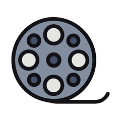 Film Reel with Multiple Holes Icon Design