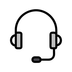Headset with Attached Microphone Icon Design