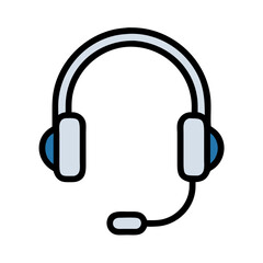 Headset with Attached Microphone Icon Design