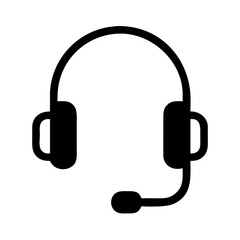 Headset with Attached Microphone Icon Design