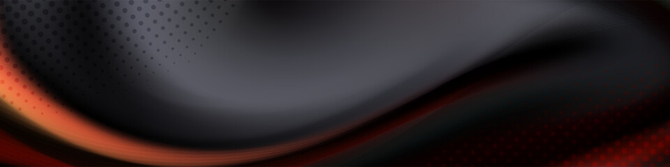Abstract dark background with a flowing orange wave.