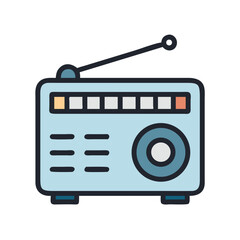 Radio Device with Tuning Knob Icon Design