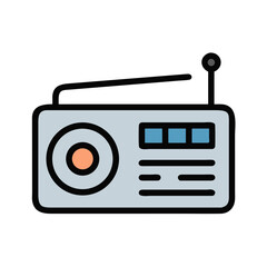Radio Device with Tuning Knob Icon Design