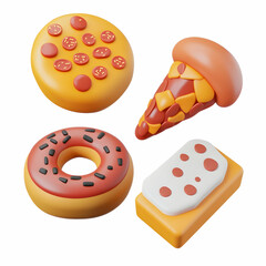 Minimalist and Aesthetic 3D Food Icons