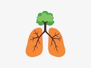 Tree and its roots forming human lungs, symbolizing the connection between nature and respiratory health