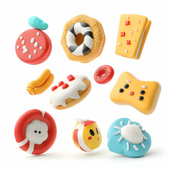 Minimalist and Aesthetic 3D Food Icons