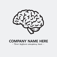 Brain illustration black and white for logo company vector image
