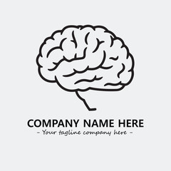 Brain illustration black and white for logo company vector image
