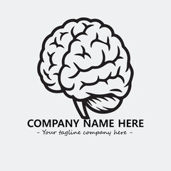 Brain illustration black and white for logo company vector image
