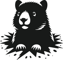 Vector silhouette of a wombat