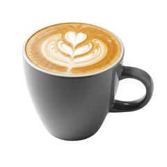 Pouring Latte Art in a Gray Mug Coffee Drink